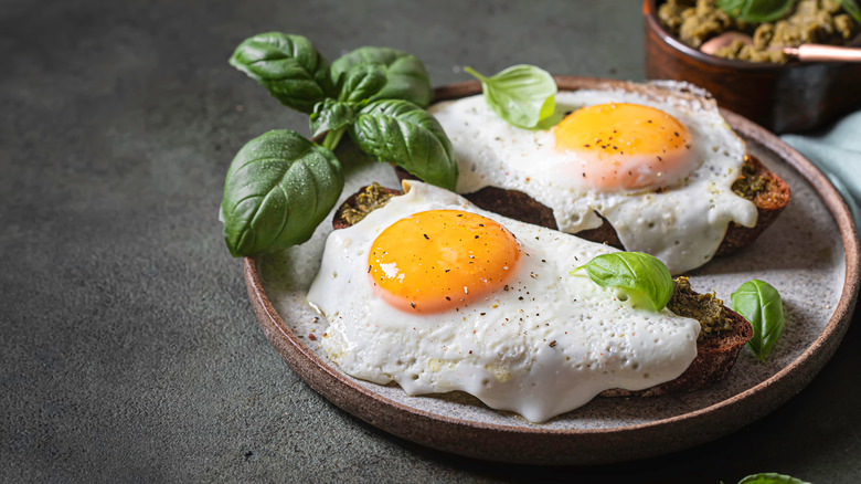Sunny side up eggs on toast