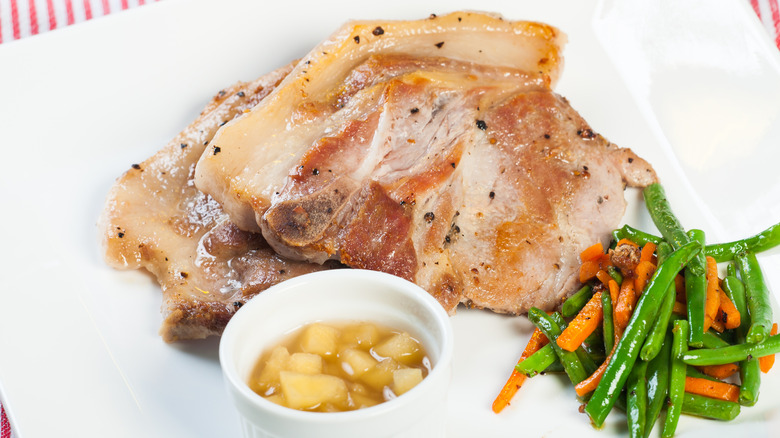 pork chops with apple compote