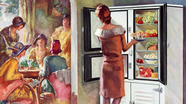 painting of vintage ladies luncheon