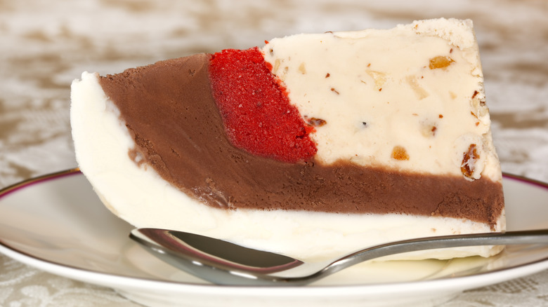 slice of ice cream bombe