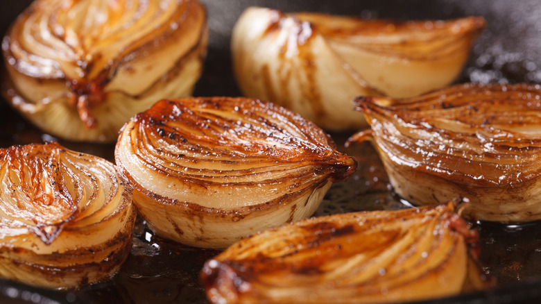Halved caramelized onions