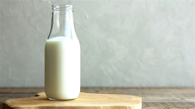 Glass jar of buttermilk 