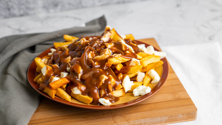 Canadian poutine on a plate