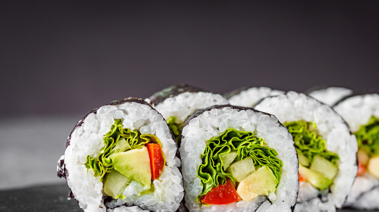 Vegetable sushi rolls
