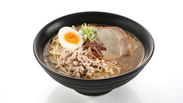 Ramen noodle soup with egg