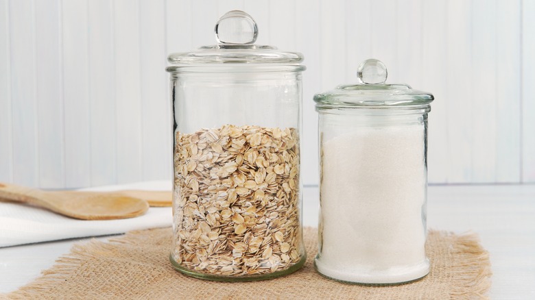 Dried goods in glass jars