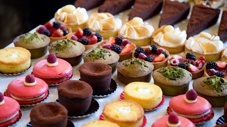 table filled with different desserts