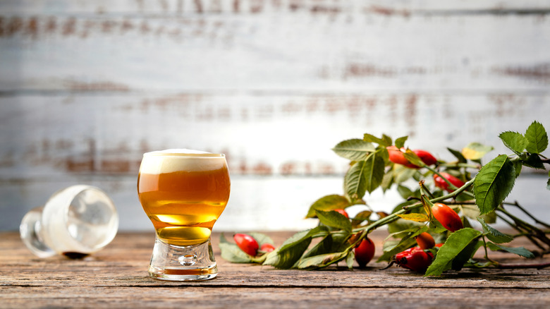 shot resembling beer in glass