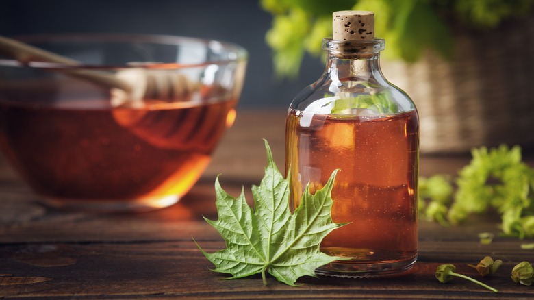 Jar of maple syrup
