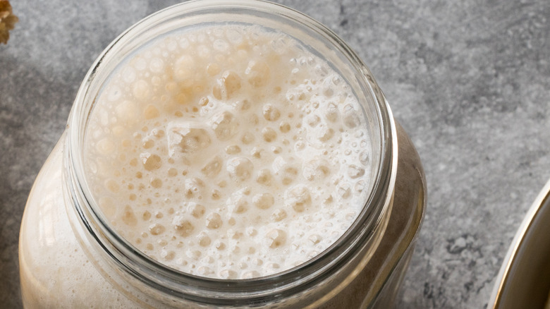 Mason jar with milk