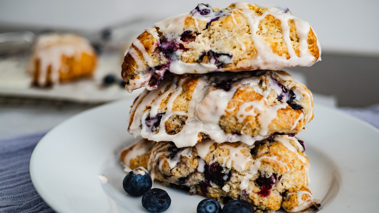 blueberry scones on a plate