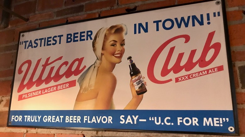 vintage sign for utica club beer