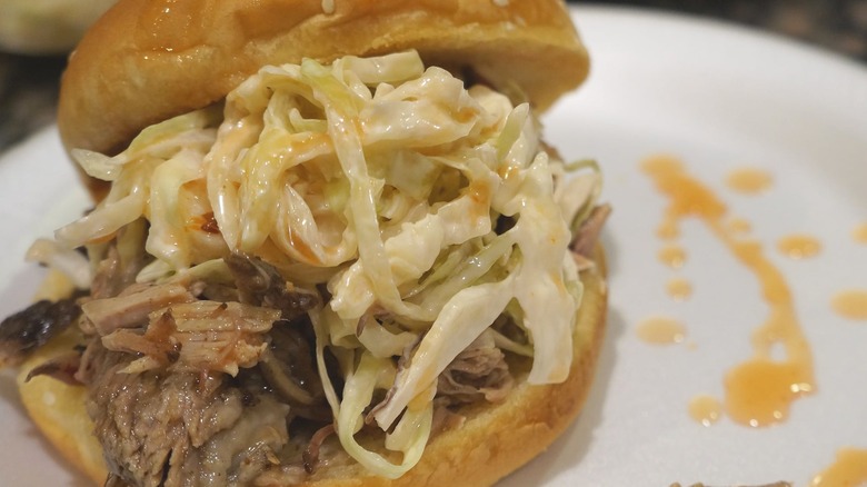 North Carolina-style pulled pork sandwich