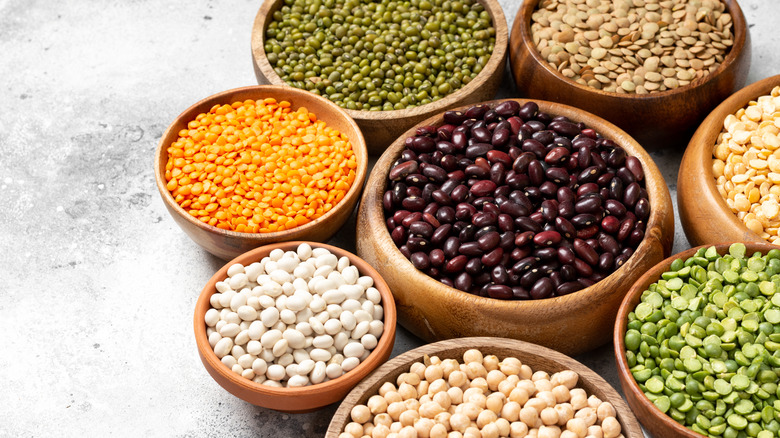lentils, green peas, chickpeas