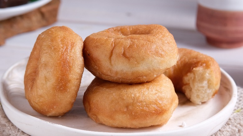 potato donuts on tray