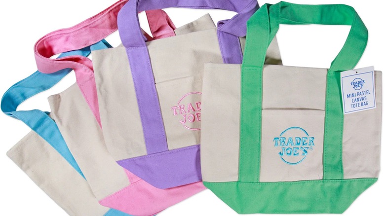 Pack of Trader Joe's pastel mini totes