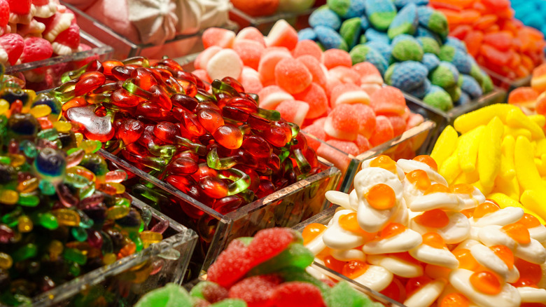 Various candies in bulk