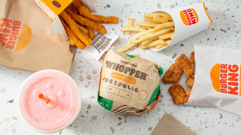 Burger King meal on tray