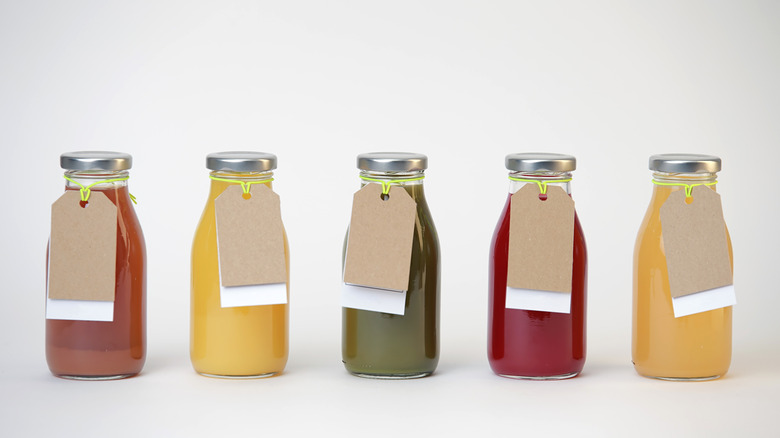 bottles of cold-pressed juices