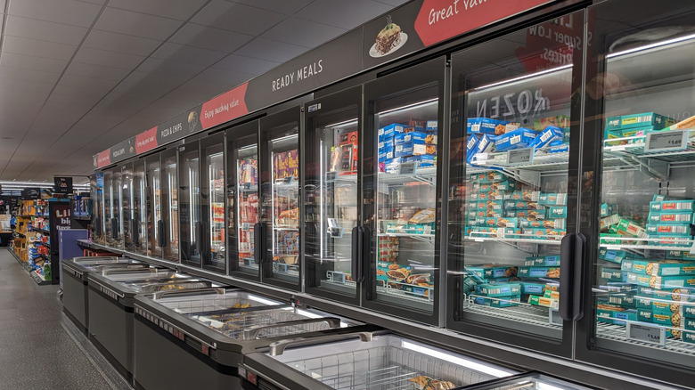 Frozen Food section at an Aldi featuring ready made meals
