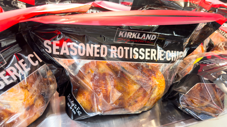 Close up of rotisserie chicken from Costco