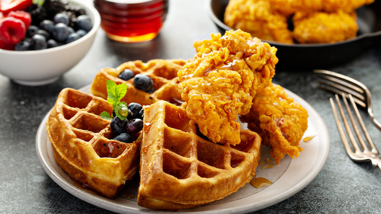 fried chicken and waffles