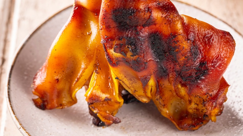 Fried pig's ear dish