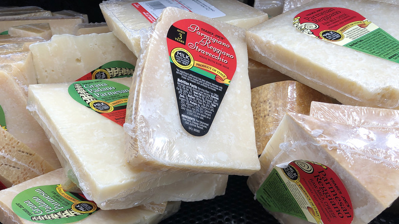 Packages of Parmigiano Reggiano