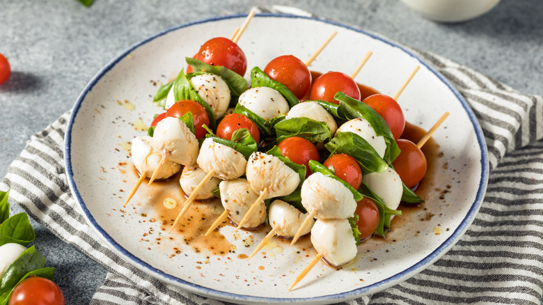 Caprese salad on skewers