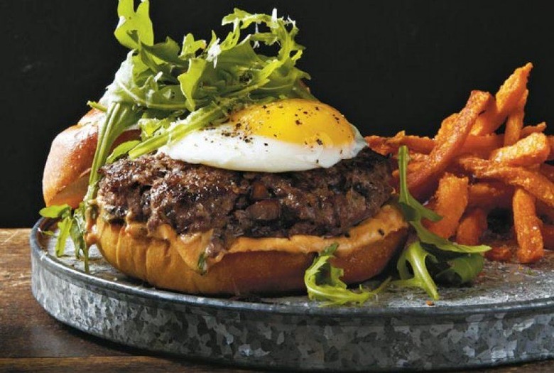 Mushroom Burgers With Fried Egg and Truffle Oil