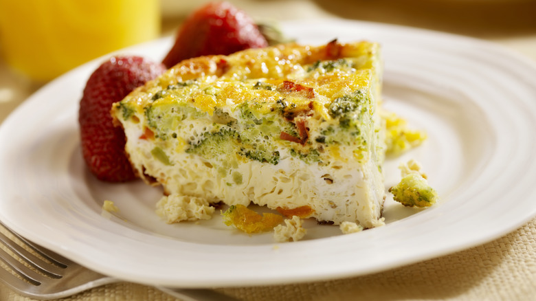 Egg and broccoli frittata plated