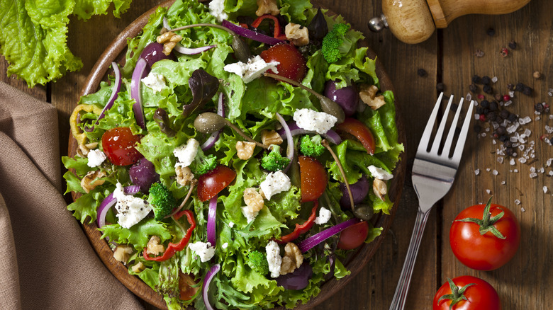 Mixed salad with various ingredients