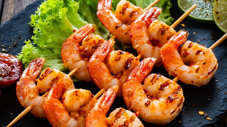 Grilled shrimp skewers