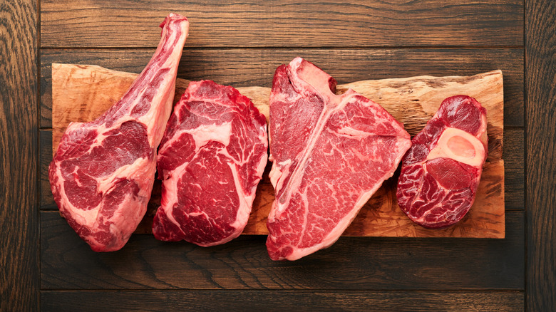 Fillet mignon steaks with herbs and mushroom sauce.