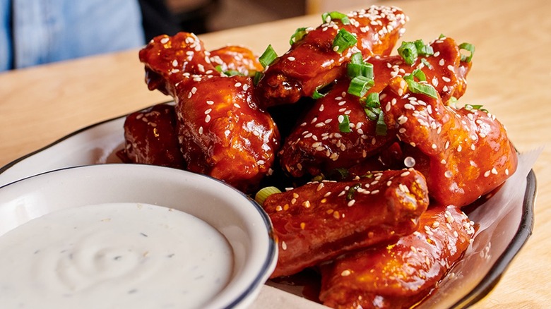 Plate of chicken wings