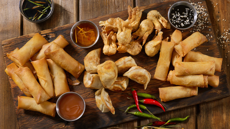 Chinese appetizers on plate