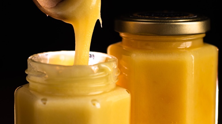 Jars of thick honey