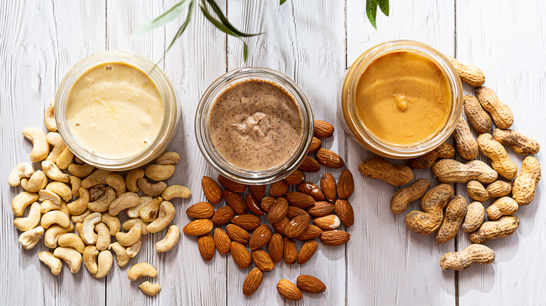 Bowls of various nut butters