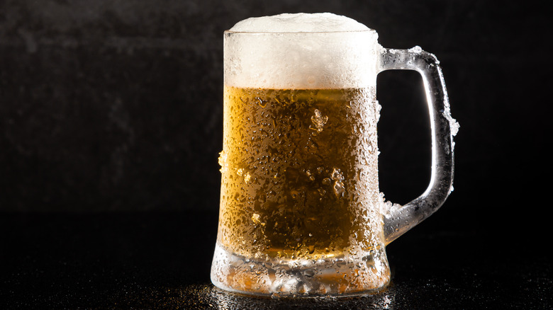 Light beer in frosted mug