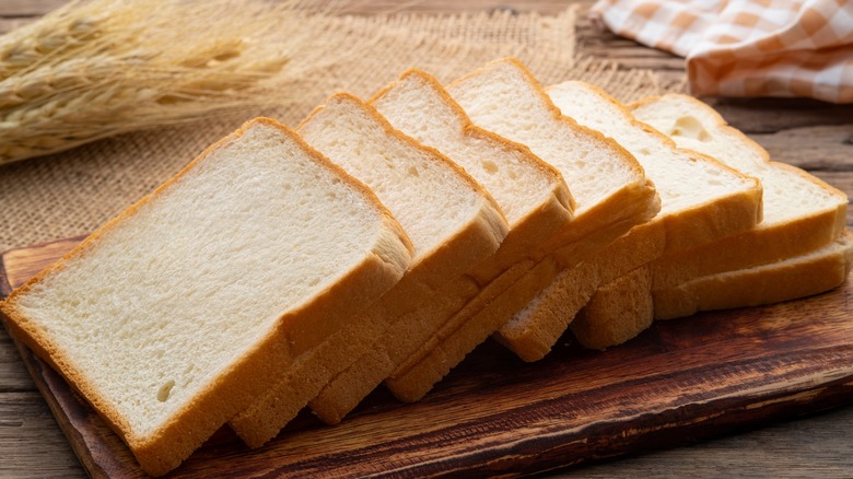 Sliced white bread