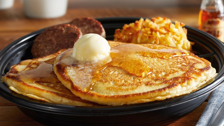 Cracker Barrel pancakes and sausage