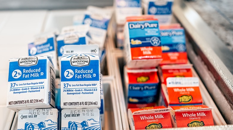 small milk cartons