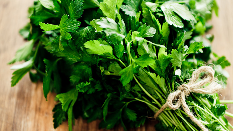 Close-up of parsley bunch
