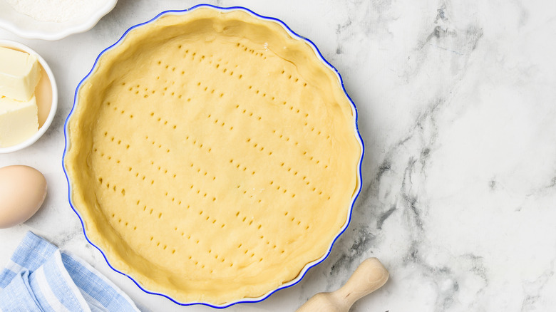 Pie crust on a kitchen table
