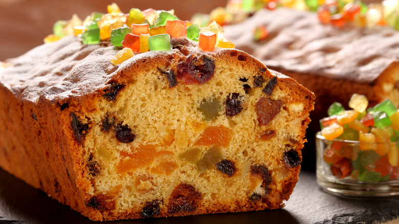 Crosscut of fruitcake