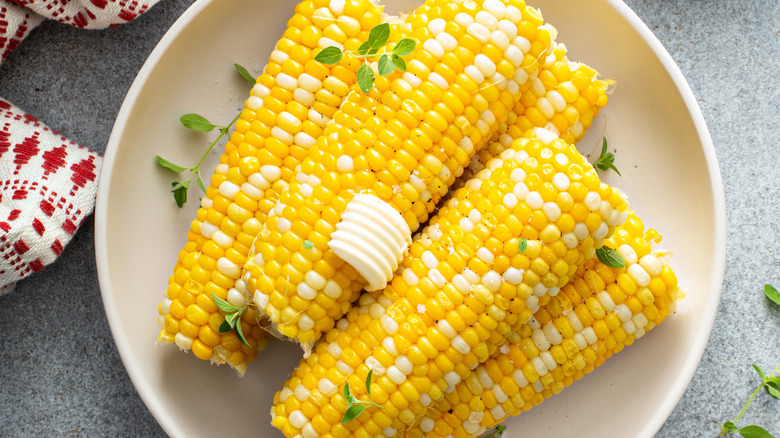 Corn on the cob with butter