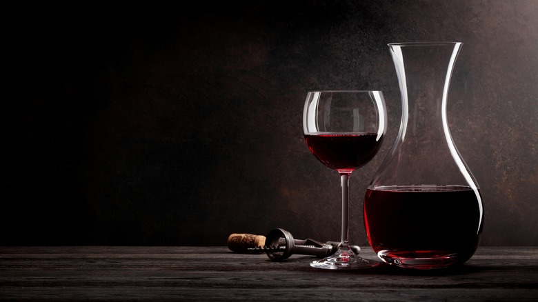 Wine glass and decanter