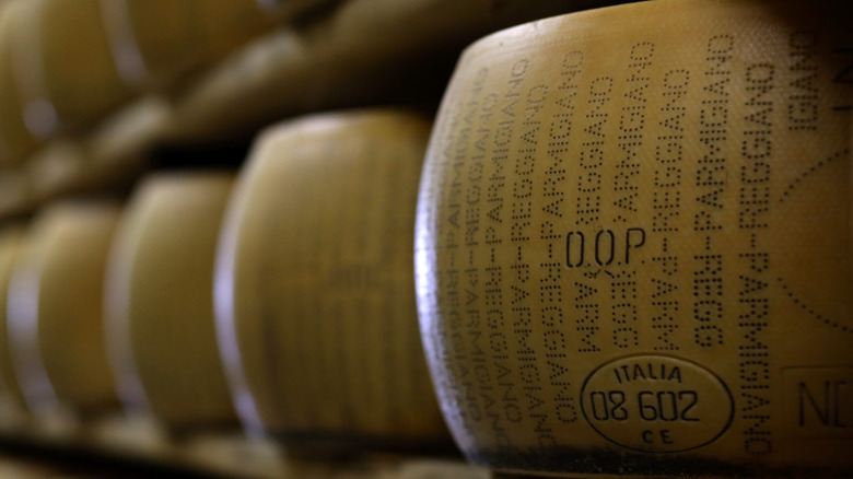 wheels of parmesan