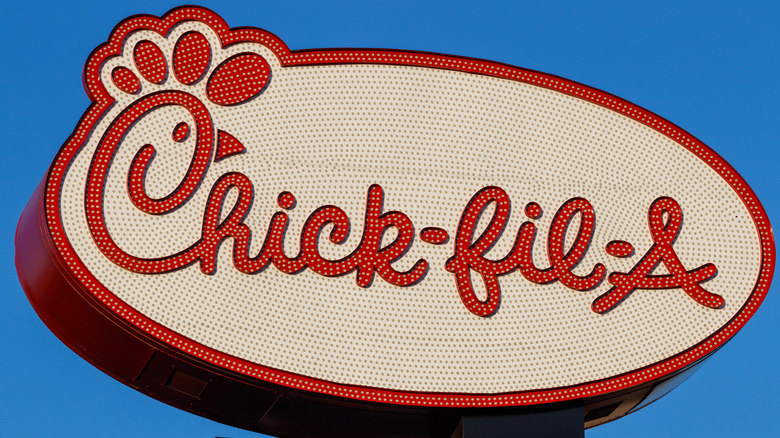 Tall outdoor Chick-fil-A sign