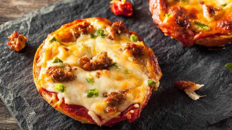 loaded pizza bagel